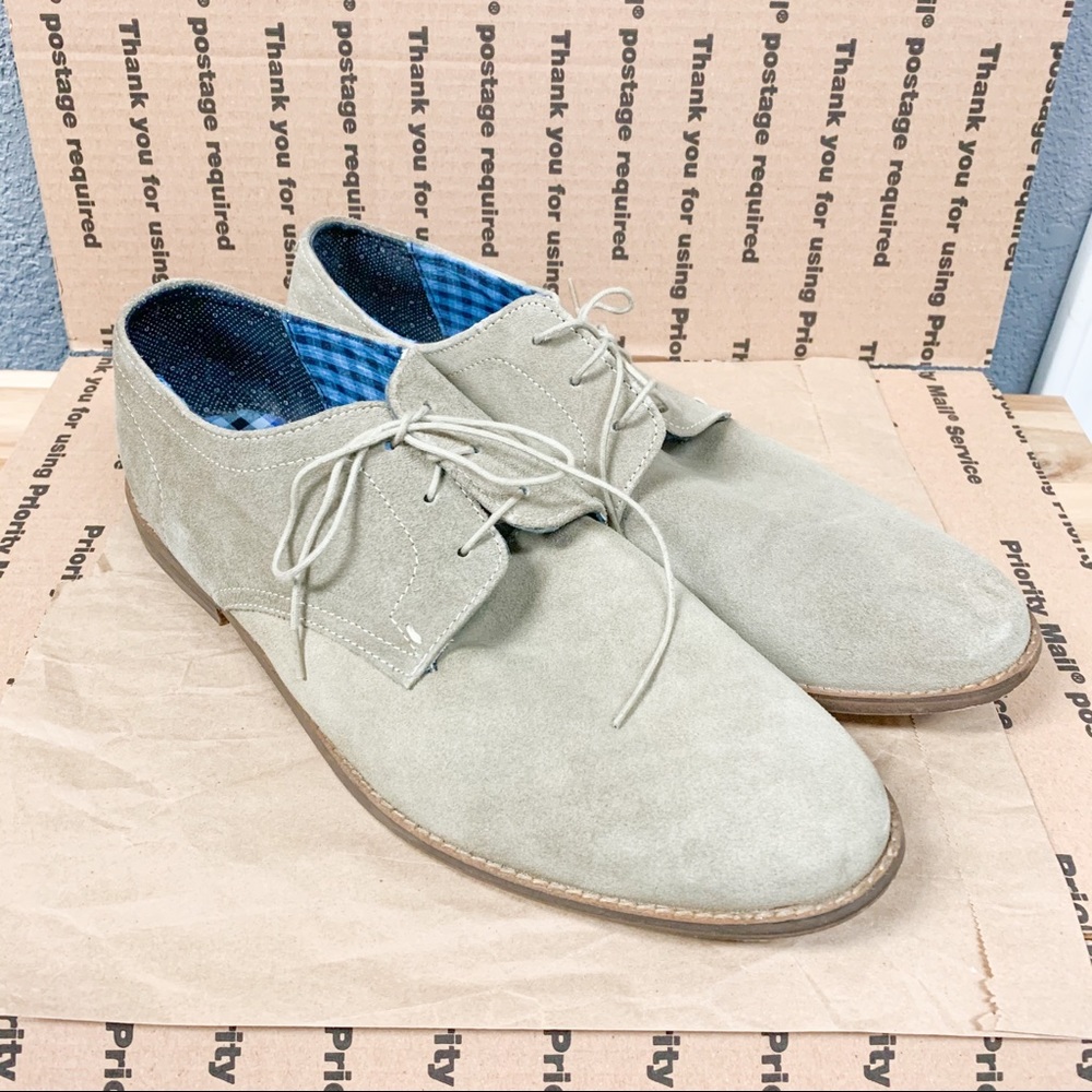 Ben Sherman Suede Oxfords, Taupe, Tan, Cream, Size 13